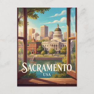 Historische Reise Sacramento Kalifornien Postkarte