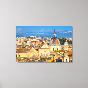 Historische römische Skyline-Kuppeln und -spitzen Leinwanddruck