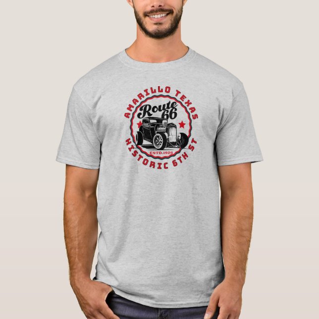 Historische Route 66 Amarillo Texas T-Shirt (Vorderseite)