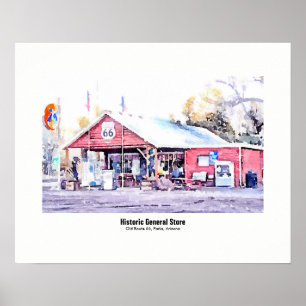 Historische Route 66 Arizona Allgemeiner Store Was Poster