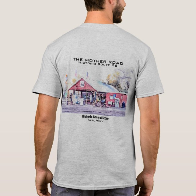 Historische Route 66 Arizona Allgemeiner Store Was T-Shirt (Rückseite)