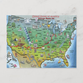 Historische Route 66 Cartoon Karte
