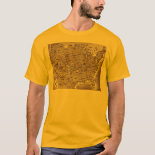 Historische Route 66 Cartoon Karte T-Shirt
