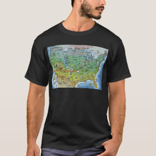 Historische Route 66 Cartoon Karte T-Shirt