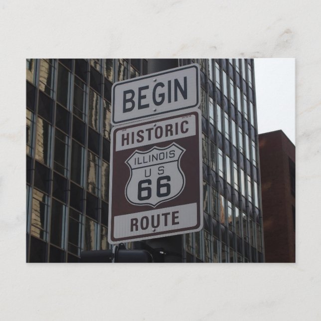 Historische Route 66 Chicago Signaturreise Postkar Postkarte (Vorderseite)