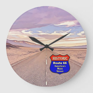 Historische Route 66 Große Wanduhr