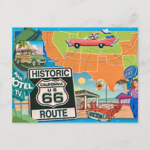 Historische Route 66 Postkarte