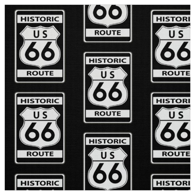 Historische Route 66 Schwarz Stoff (Muster)