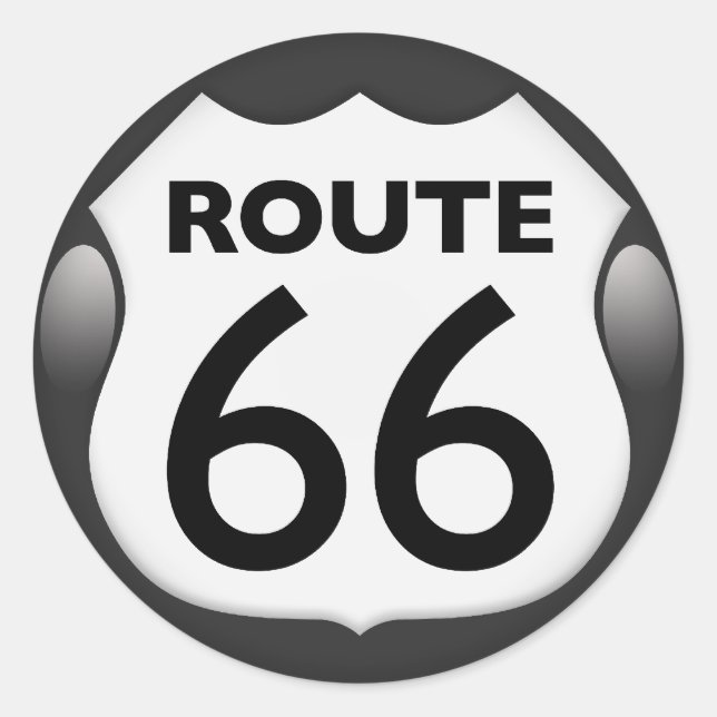 Historische Route der USA 66 Runder Aufkleber (Vorderseite)
