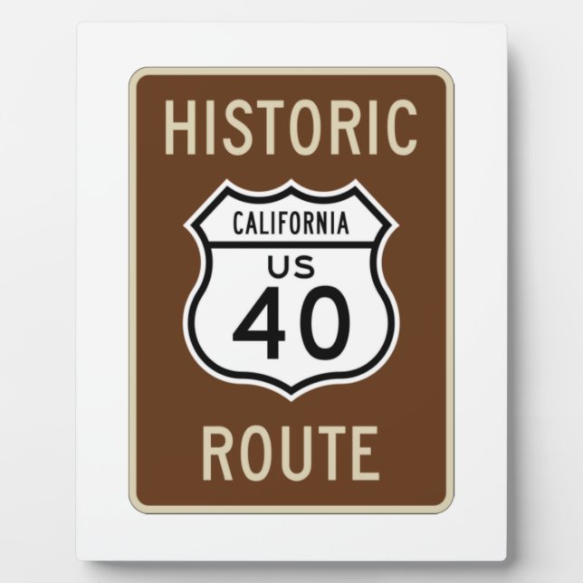 Historische Route US Route 40 (Kalifornien) Fotoplatte (Vorderseite)