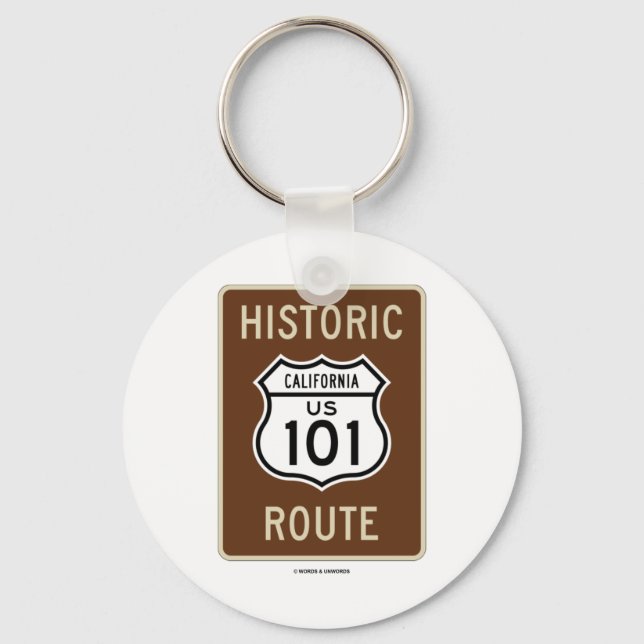 Historische Route USA 101 Kalifornien (Zeichen) Schlüsselanhänger (Vorderseite)