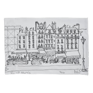 Historische Rue St. Martin, Paris, Frankreich Kissenbezug