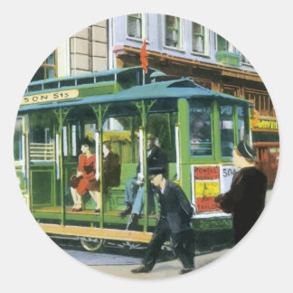 Historische San Francisco Kabelstraßenbahn Runder Aufkleber