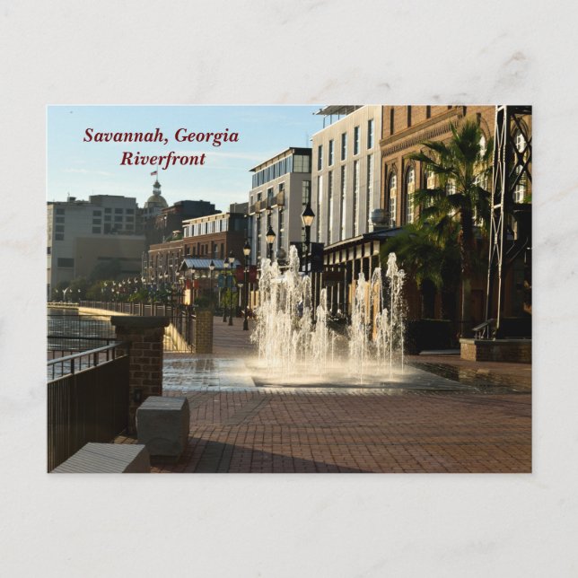 Historische Savannah, Georgia River Front Postkarte (Vorderseite)