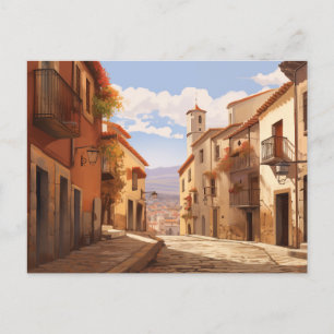 Historische Spanische Stadtstraße - Sonniges europ Feiertagspostkarte