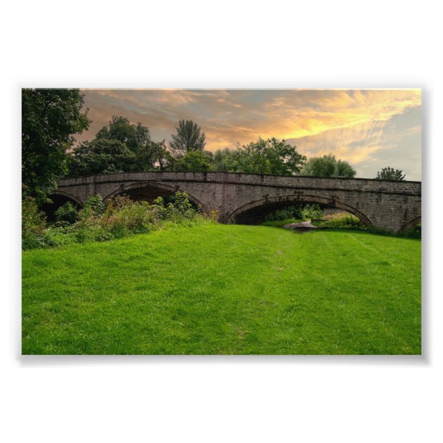 Historische St. Asaph-Brücke über den Elwy Fotodruck (Vorne)