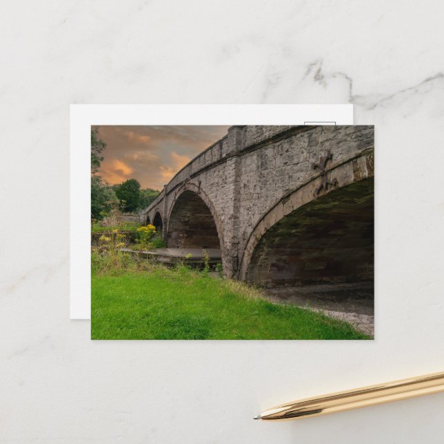 Historische St. Asaph-Brücke über den Elwy Postkarte (Vorderseite/Rückseite Beispiel)