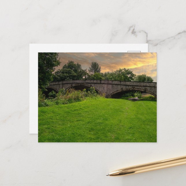 Historische St. Asaph-Brücke über den Elwy Postkarte (Vorderseite/Rückseite Beispiel)