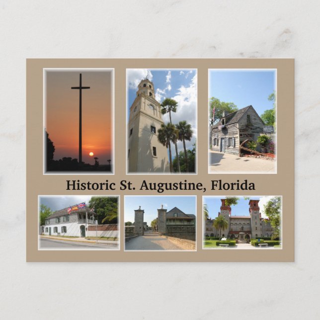 historische St. Augustine Florida Postkarte (Vorderseite)