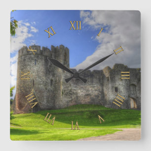 Historische Stätten, Ruinen der Burg von Großbrita Quadratische Wanduhr