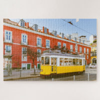 Historische Straßenbahn-Gebäude Lissabon Portugal