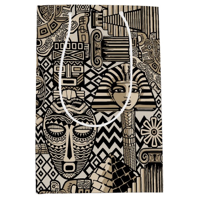 Historische Symbole Tattoo-Style Mittlere Geschenktüte (Vorderseite)