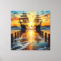 Historische Tallschiffe, die bei Sonnenuntergang m
