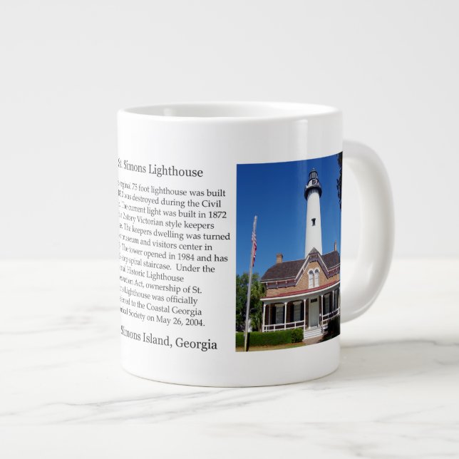 Historische Tasse St. Simons Lighthouse (Vorderseite Rechts)