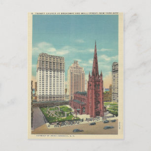 Historische Trinity Church New York City, New York Postkarte