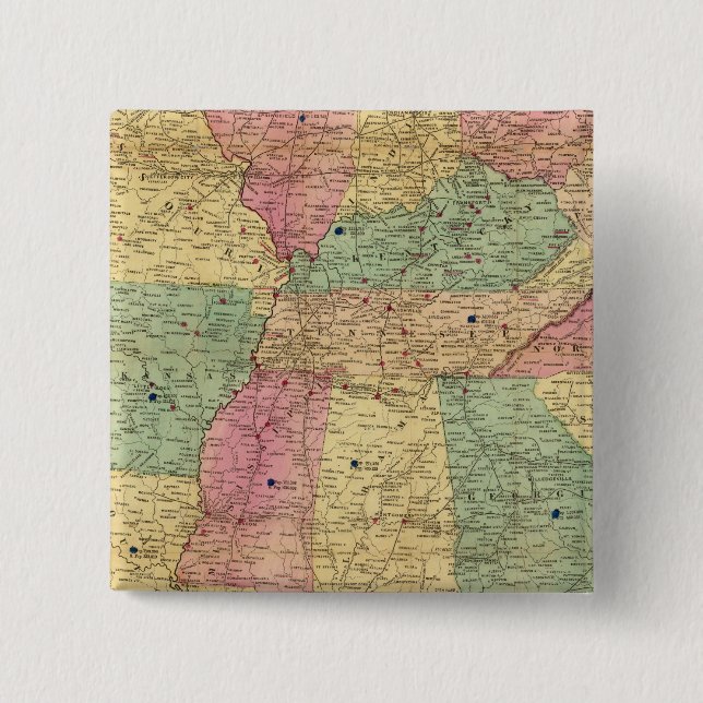 Historische und militärische Karte der USA Button (Vorderseite)