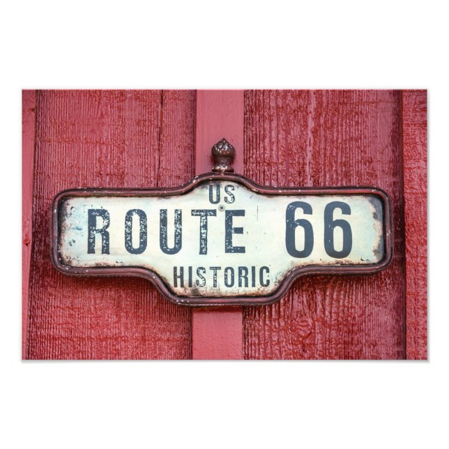 Historische US-Route 66 Schild auf Rot (Vorne)