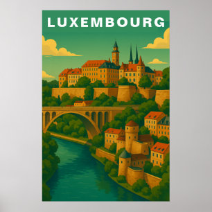 Historische Viadukt Luxemburg Europäische Reise Poster