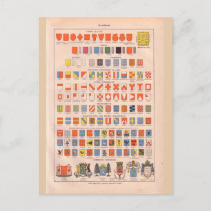 Historische Vintage-Wappen und -Abzeichen Postkarte