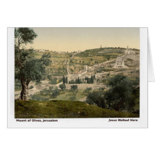 Historische Weihnachtskarte mit altem Jerusalem-Fo