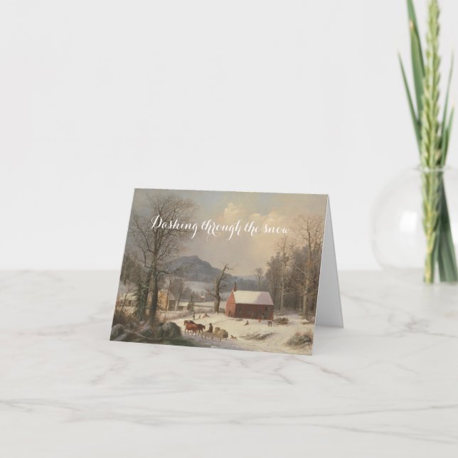 Historische Winterlandschaft Weihnachtskarte Feiertagskarte (Vorderseite)