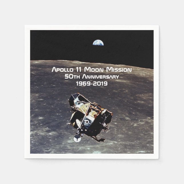 Historischer Apollo 11 Moon Mission 50 Jahre Jubil Serviette (Vorderseite)