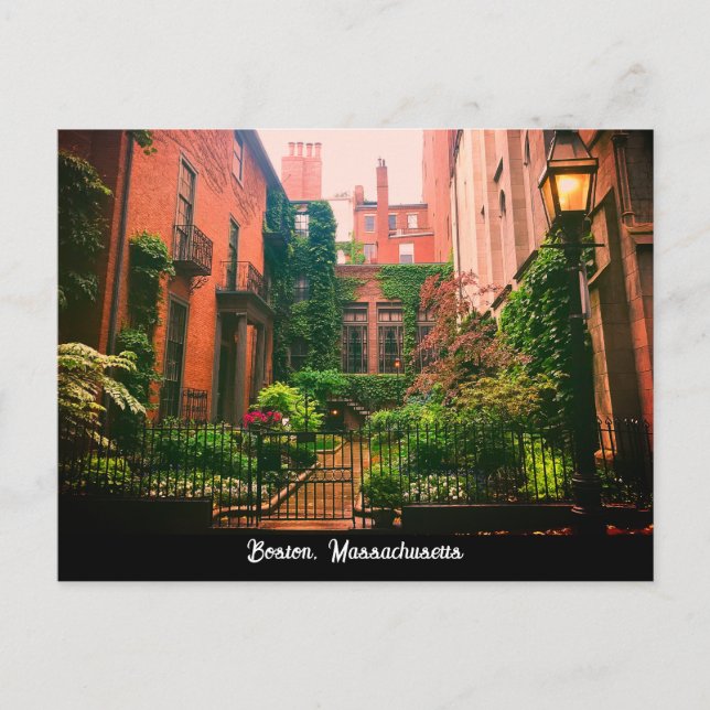 Historischer Beacon Hill, Boston, Massachusetts Postkarte (Vorderseite)