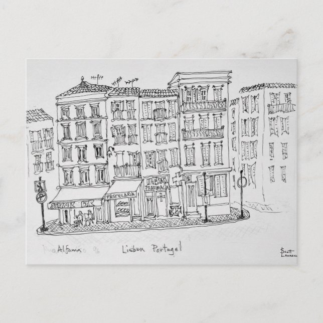 Historischer Bezirk Alfama | Lissabon, Portugal Postkarte (Vorderseite)