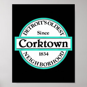 Historischer Bezirk des Stadtteils Detroit Corktow Poster