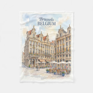 Historischer Brüsseler Grand Place Fleecedecke