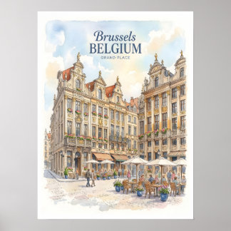 Historischer Brüsseler Grand Place Poster