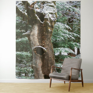 Historischer Eichenbaum Zuhause... Wandteppich