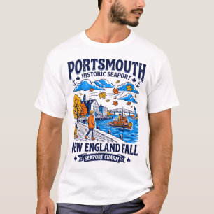 Historischer Hafen von Portsmouth New England im H T-Shirt