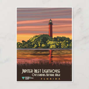 Historischer Jupiter-Inlet-Leuchtturm in Florida Postkarte