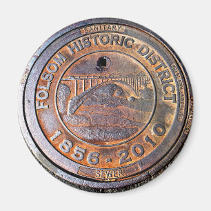 Historischer Kanaldeckel: Folsom, Kalifornien Magnet