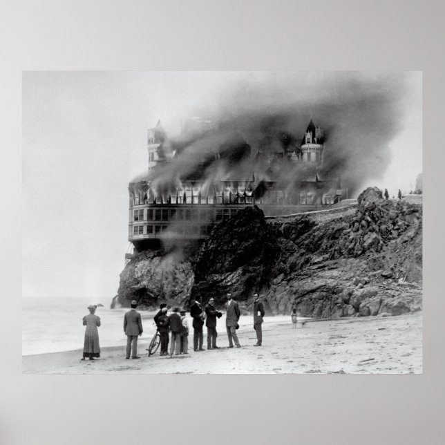 HISTORISCHER KLIFF-HAUSFEUER BEI NUMMER LOBOS 1907 POSTER (Vorne)