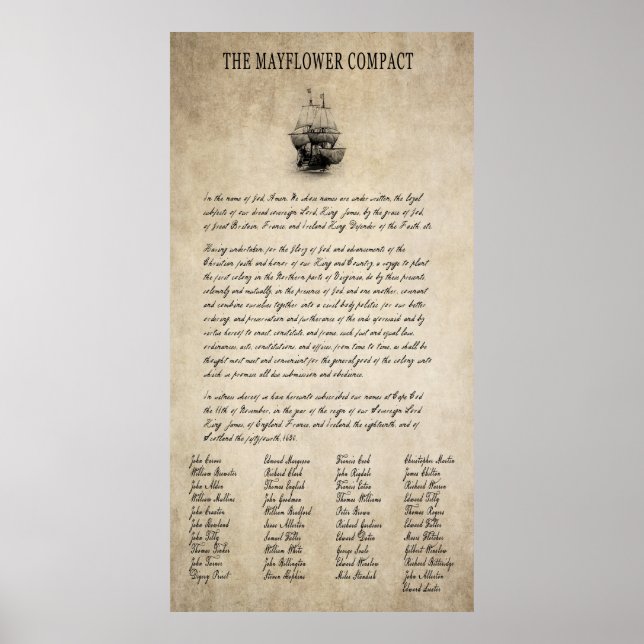 HISTORISCHER MAYFLOWER COMPACT 1620 POSTER (Vorne)