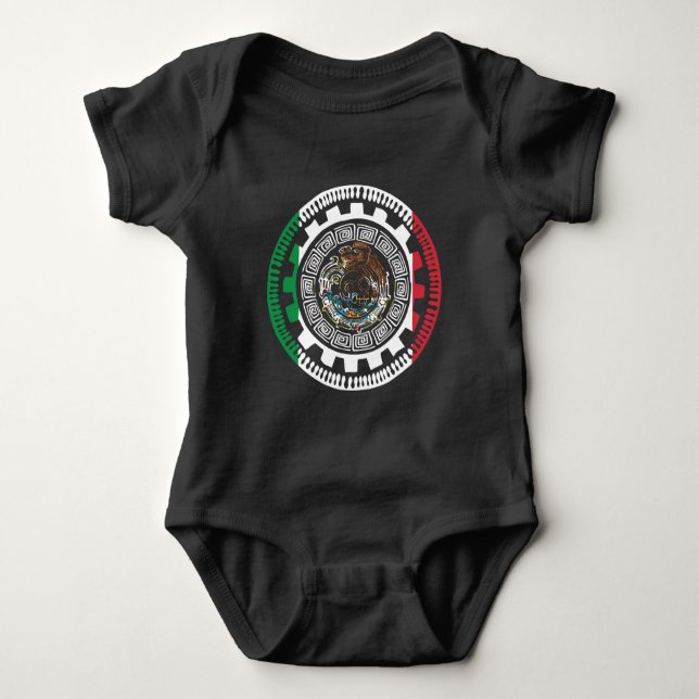 Historischer Mexikanischer Azteken-Maya-Kalender Baby Strampler (Vorderseite)