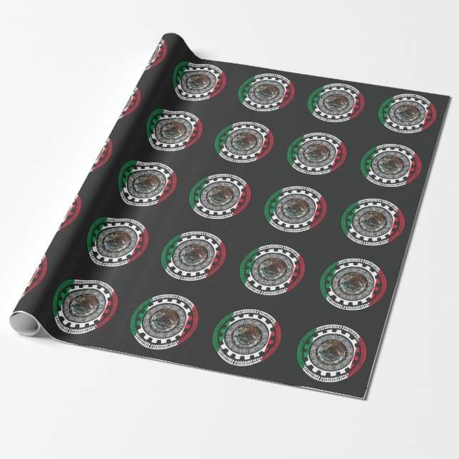 Historischer Mexikanischer Azteken-Maya-Kalender Geschenkpapier (Ungerollt)
