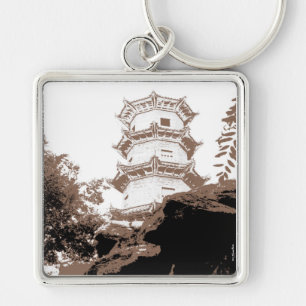 Historischer Pagoda-Schlüsselanhänger Schlüsselanhänger